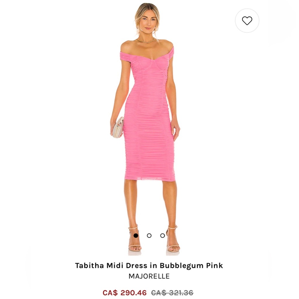 Majorelle Tabitha Midi Dress in Bubblegum Pink - size XS